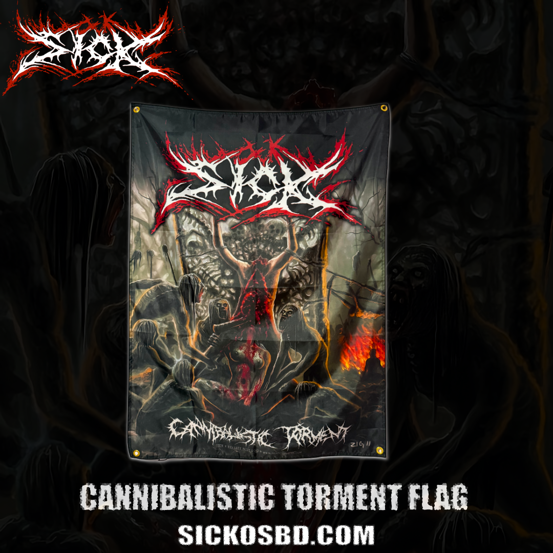 Cannibalistic Torment Wall Flag