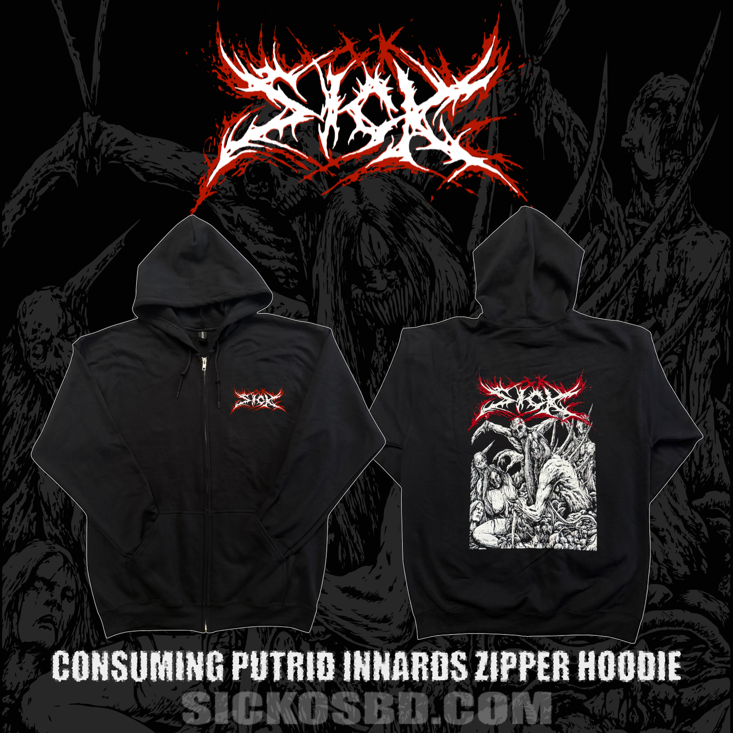 Consuming Putrid Innards Zipper Hoodie